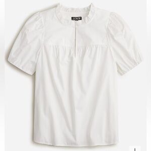 NWT J Crew Ruffleneck short-sleeve cotton top